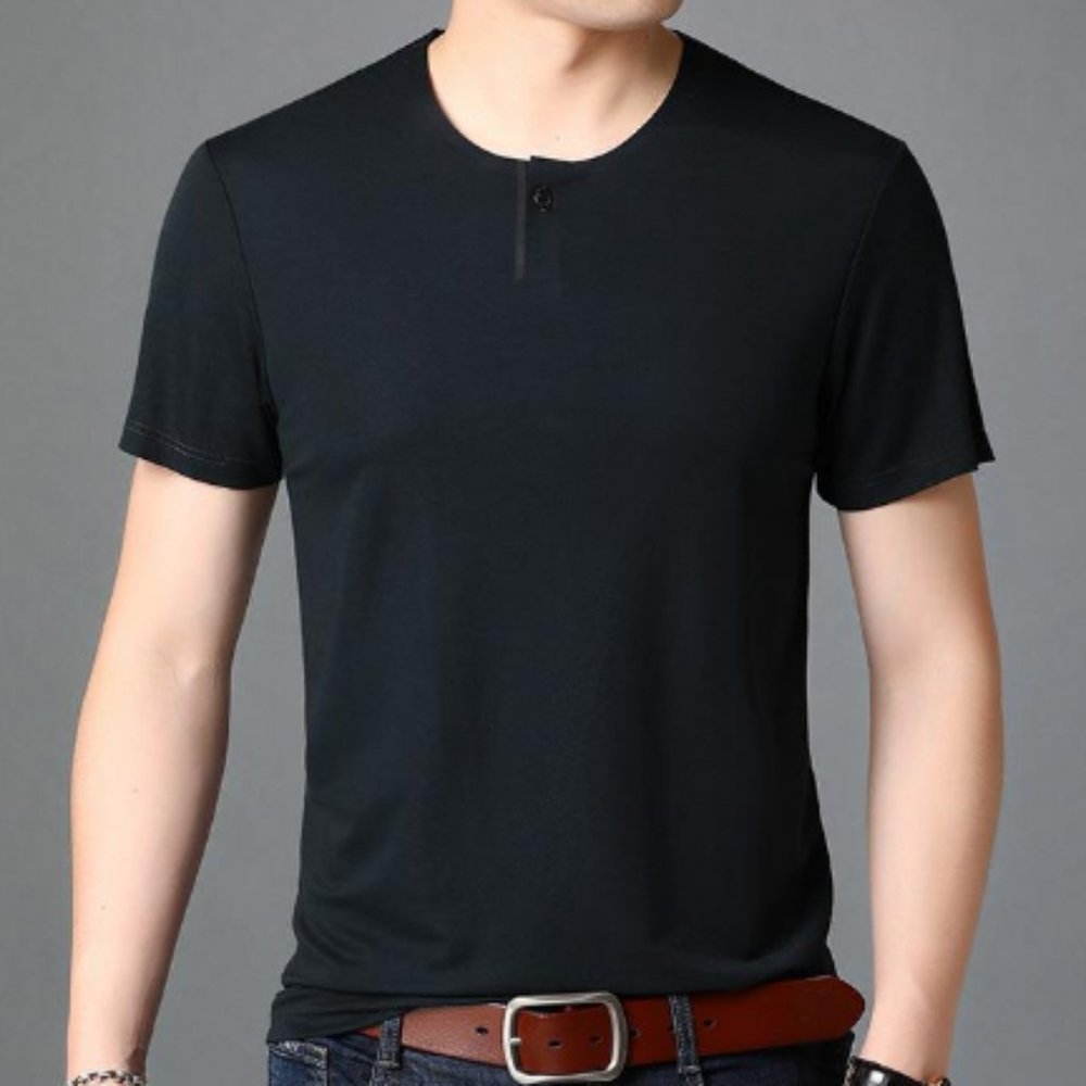 Cotton short sleeve t-shirt men's combed cotton sweat absorbing round neck T-shi